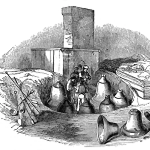 A casting-pit of a bell foundry, c. 1830