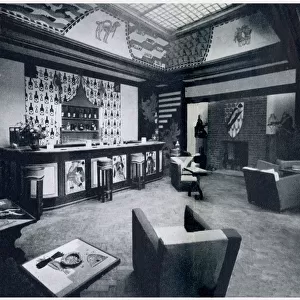The Cocktail Bar at the Garter Club, 52 Grosvenor Street - decorated in mock-heraldic