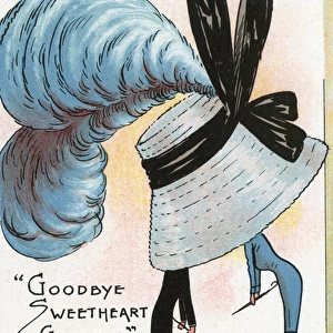 Comic Postcard - Hat theme - Goodbye Sweetheart Goodbye