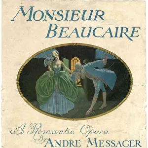 Cover design, Monsieur Beaucaire, opera by Andre Messager