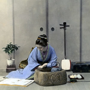 Geisha reading, Japan