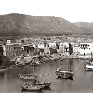 The harbour at Paphos, Greece, circa 1880s