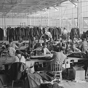 Interior of cooperative garment factory at Jersey Homesteads