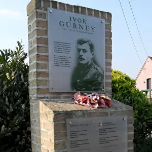 Memorial to poet and musician Ivor Gurney, Belgium