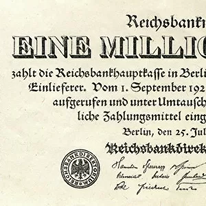 One Million German Mark banknote - 1923
