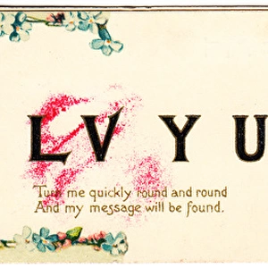 Romantic greetings card with secret message