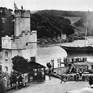 Royal Yacht Victoria and Albert arriving at Dartmouth, 1939