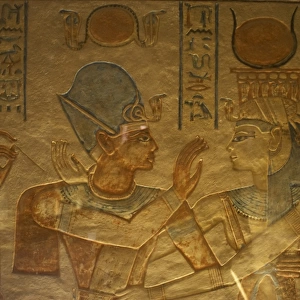 Tomb of Amen Khopshef. Goddess Hathor with the prince. Vall