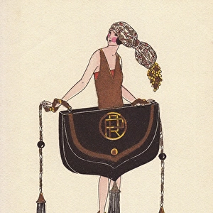 Woman in handbag costume