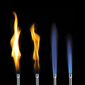 Bunsen burner flame sequence