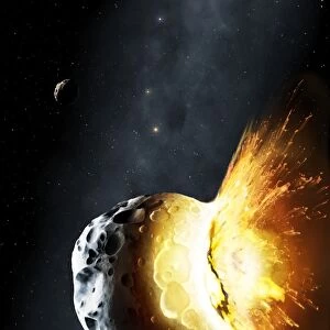 Collision between two asteroids F006 / 7022