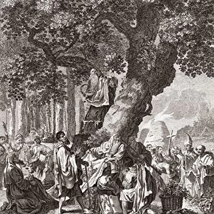 Druids being converted to Christianity