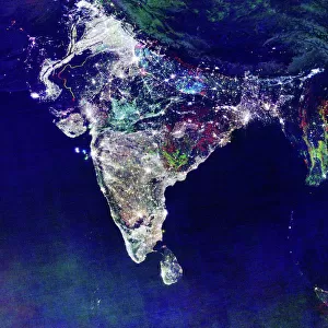 India at night, satellite image