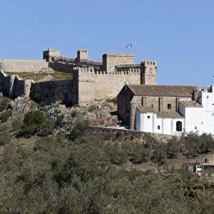 The 13th century castle and parish church, Santa Olalla del Cala, Andalucia, Spain, Europe
