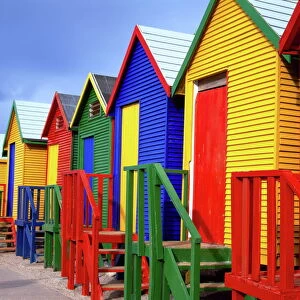 Beach huts, Fish Hoek, Cape Peninsula, Cape Town, South Africa, Africa