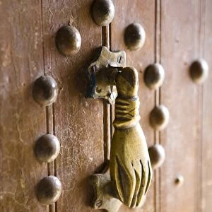 Brass Hand of Fatima door knocker, a popular symbol in Southern Morocco