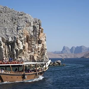 Dhow in Musandam fjords, Oman, Middle East