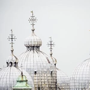 The domes of the Basilica in St. Marks Square, Venice, UNESCO World Heritage Site