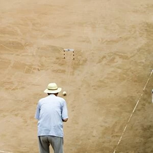 Man playing bowls, Lanzhou, Gansu, China, Asia