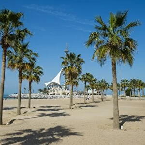 Palm fringed Marina beach, Kuwait City, Kuwait, Middle East