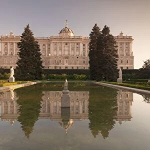 Royal Palace ( Palacio Real), view from Sabatini Gardens (Jardines de Sabatini), Madrid