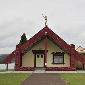 Te Takinga Marae, Lake Rotorua, Bay of Plenty, North Island, New Zealand, Pacific