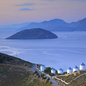 Windmills, Leros, Dodecanese, Greek Islands, Greece, Europe