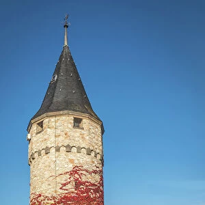 Historical tower at the Ritter-von-Marx-Bridge in Bad Homburg vor der Hoehe, Taunus, Hesse, Germany