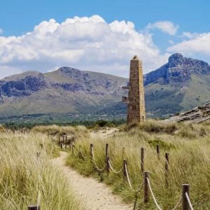 Obelisk nears Arenal Beach, Alcudia Bay, Son Serra de Marina, Mallorca or Majorca