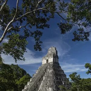 Temple I in the ruins of the Mayan civilization in Tikal National Park, Guatemala