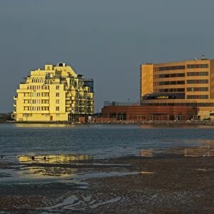 Hotel buildings in seaside resort, Pomorie, Burgas Bay, Bulgarian Black Sea Riviera, Black Sea, Bulgaria, september