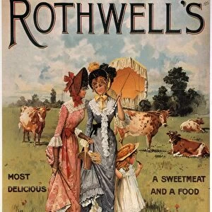 CHOCOLATE AD, 1900. English poster for Rothwells Milk Chocolate