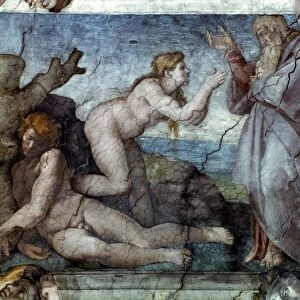 MICHELANGELO: EVE. Creation of Eve. Sistine Chapel ceiling, fresco, 1509-12