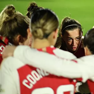 Arsenal Women vs. Tottenham Hotspur Women: Pre-Match Huddle (Conti Cup 2023-24)