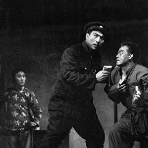 A scene from the new peking revolutionary opera called story of the red lantern depicting the struggle of a chinese railwaymans family, november 18, 1964
