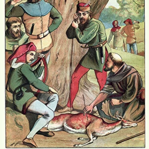 Robin Hood and his Merry Men hunting in Sherwood Forest