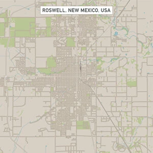 Roswell New Mexico US City Street Map