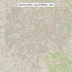 Santa Rosa California US City Street Map