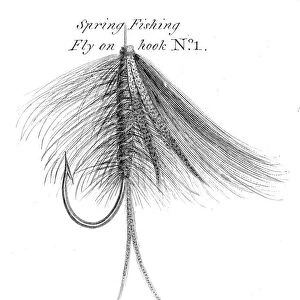 Spring fishing hook engraving 1812