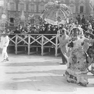 King Carnival at Nice. Revellers on foot. 26 February 1924