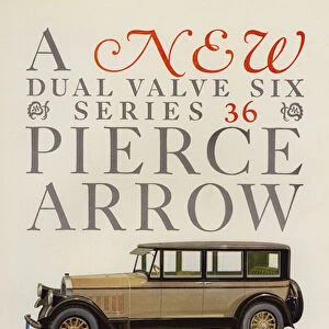 Advertisement for the Pierce-Arrow Model 36 motor car (colour litho)