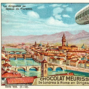 The airship above Florence (chromolitho)