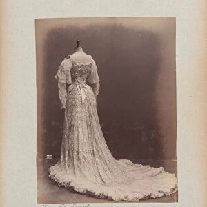 Album Page: House of Worth, Evening Dress, 1902-03 (b / w photo)