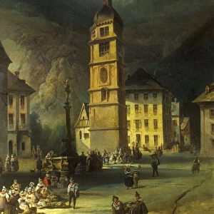 Altdorf at Lake Lucerne, 1850s (wall painting)