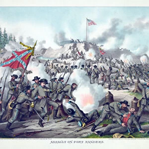 Assault on Fort Sanders, pub. Kurz & Allison, 1891 (colour litho)
