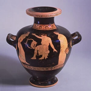 Attic red-figure hydria, decorated with a scene of the Thracian bard Thamyris being