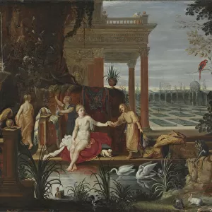 Bathseba in the Bath Receiving the Letter from King David, c. 1600 (oil on wood)