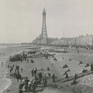 Blackpool, View of the Front, showing the Tower (b / w photo)