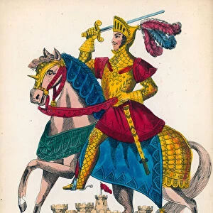 The Blood Red Knight (coloured engraving)