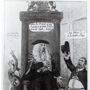 The Casting Vote, or the Independant Speaker, satirical cartoon showing then Prime Minister